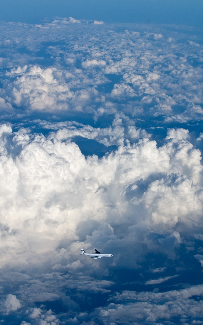 2K, clouds, aircraft, Airbus A340, Portrait Display, sky