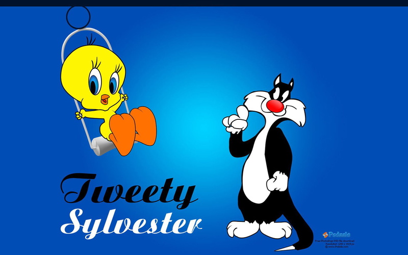 lonnie, tweety, cartoon, swing, 1080P, cat, desktop, backgrounds, bird, sylvester, tounes