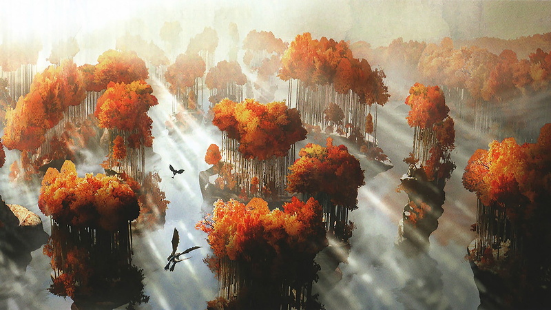 marine, animals in the wild, How to Train Your Dragon, sea, growth, orange, animated movies, trees, high angle view, orange color, illustration, movies