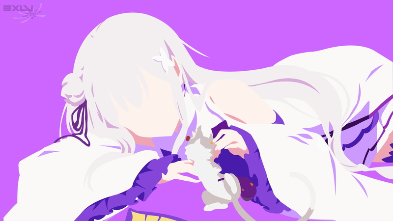 adult, young adult, one person, anime girls, anime, leisure activity, hairstyle, Emilia (Re: Zero), purple, indoors, headshot, real people, Re:Zero Kara Hajimeru Isekai Seikatsu