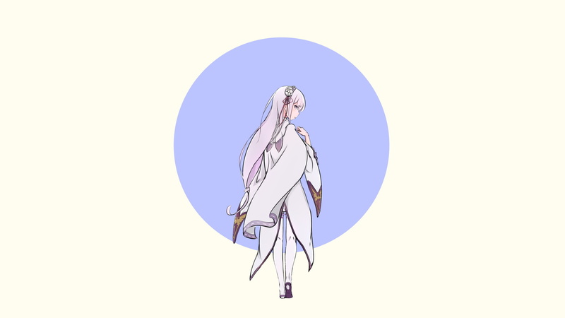 anime girls, sport, nature, purple, cut out, craft, indoors, Emilia (Re: Zero), sky, art and craft, creativity, no people, studio shot, still life, white background