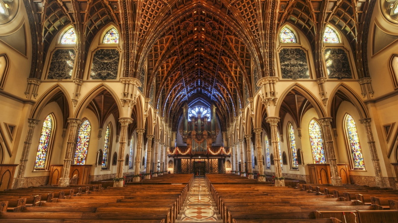 HDR, 1080P, architecture, indoors, church