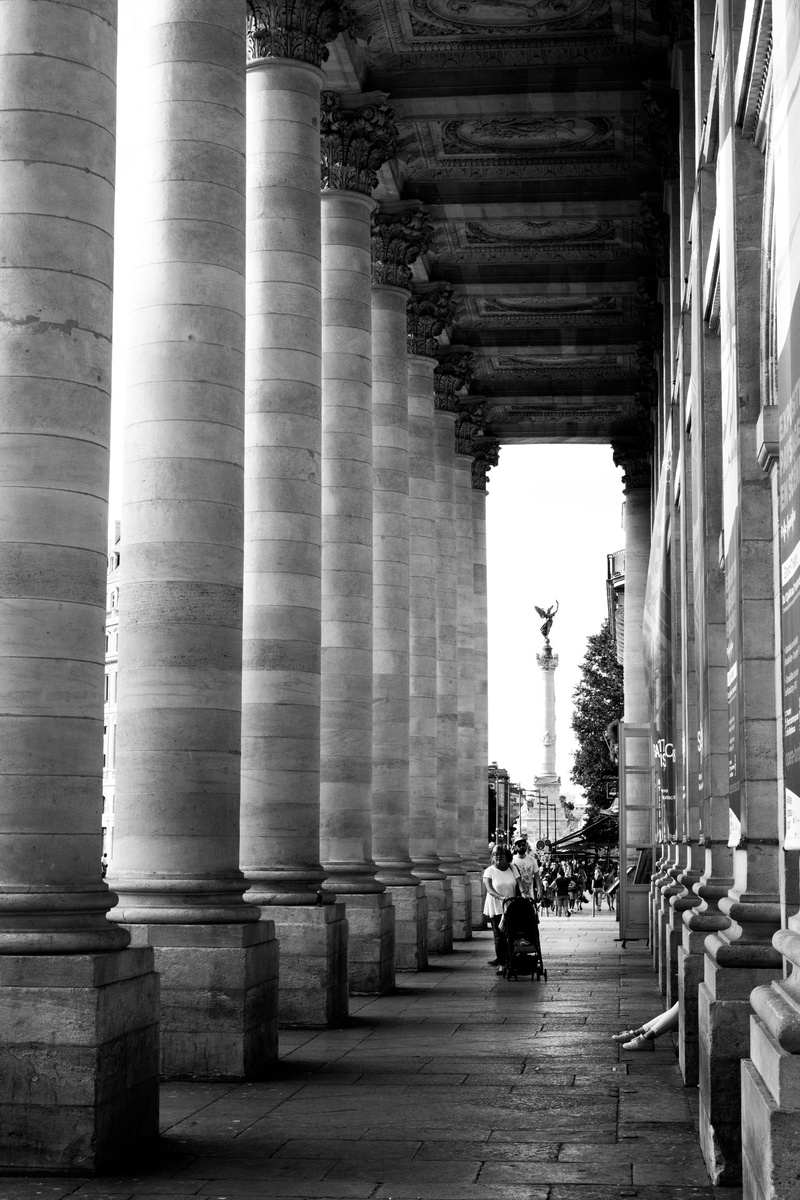 pillar, france, indoors, incidental people, colonnade, travel, opera house, transportation, tourism, the way forward, building, architectural column, bandamp;amp;amp;amp;w