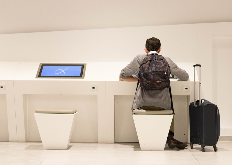 suitcase, athens airport, rear view, indoors, airplane, moment, men, technology, athens to munich, one person, capture, real people, internet, tiled floor