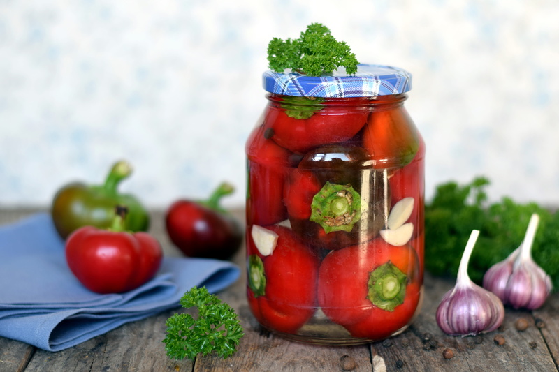 container, tomato, focus on foreground, food, freshness, ingredient, pickled peppers, leaf, glass, vegetable, herb, plant, rotunda for the winter, food and drink