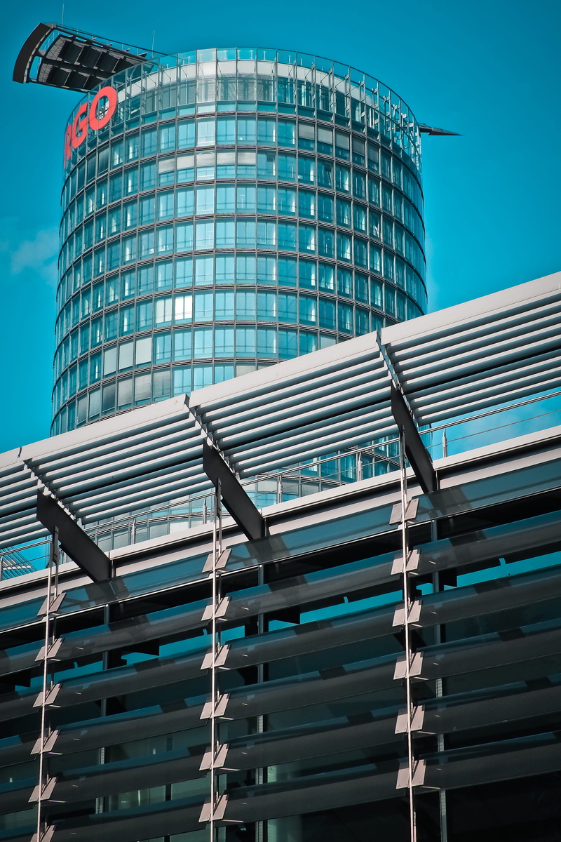 frankfurt, tower, building, steel, round, skyline, facade, office building exterior, outlook, house facade, düsseldorf, modern architecture, high, window