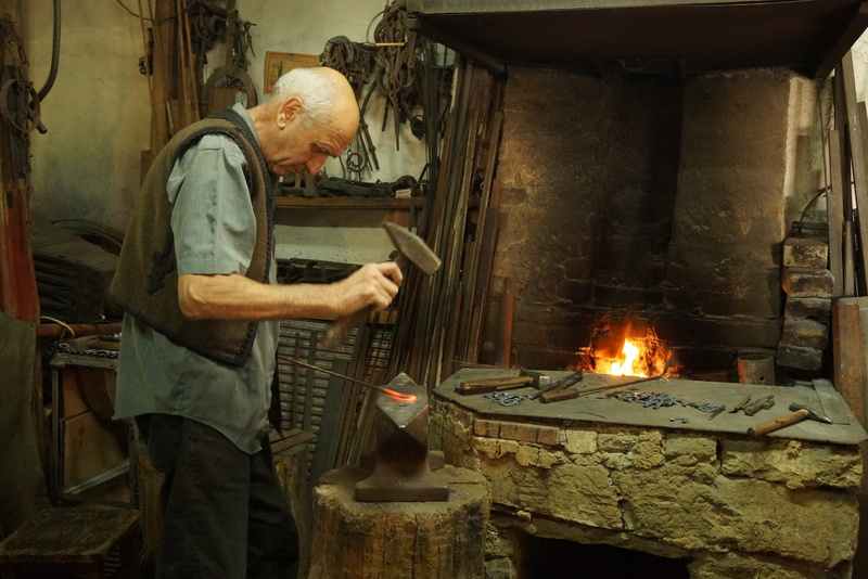 workshop, master, iron, indoors, working, cove, firefox, heat - temperature, senior men, side view, wood - material, fire, fire - natural phenomenon, flame