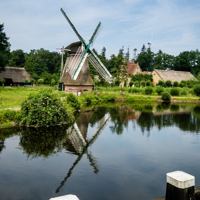 outdoors, nature, netherlands open air museum, environmental conservation, 2K, no people, reflection, nederland, windmolen, windmill, fuel and power generation