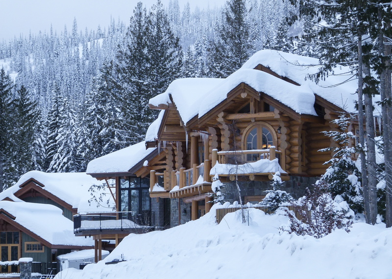 log home, covering, built structure, architecture, mountain, plant, landscape, frozen, outdoors, powder snow, beauty in nature, day, snow, cold temperature