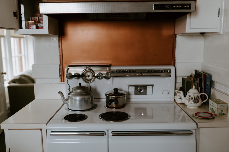 stove, domestic room, range, retro styled, metal, domestic kitchen, kitchen, indoors, drawer, white, still life, oven, kitchen counter, container, home