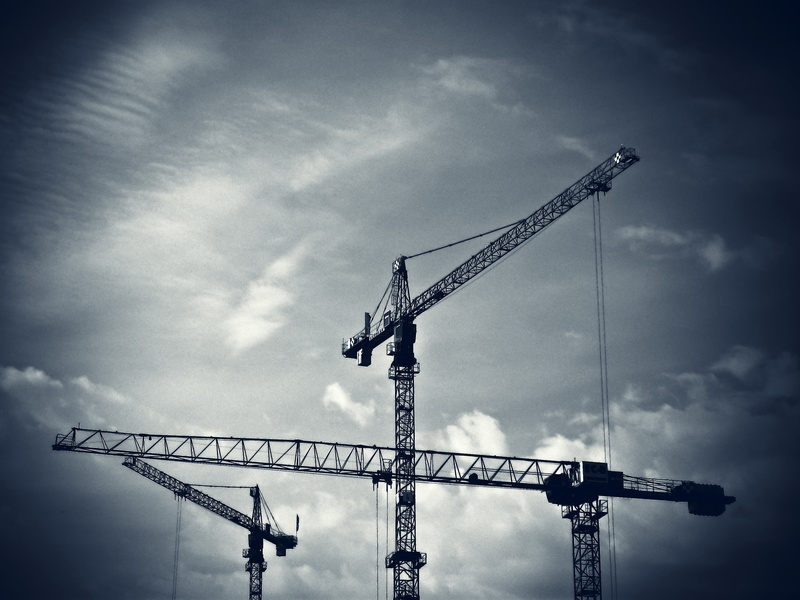 construction equipment, blue, construction cranes, baukran, 2K, tall - high, silhouette, technology, construction work, built structure, metal, construction industry