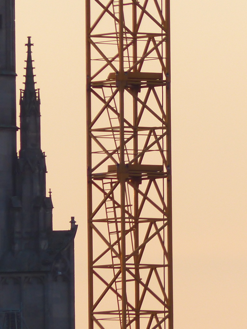 no people, head, Scaffold, rise, built structure, religion, ruheposdeste, metal head, intermediate landings, Tower, nature, baukran, 4K, crane tower, building exterior
