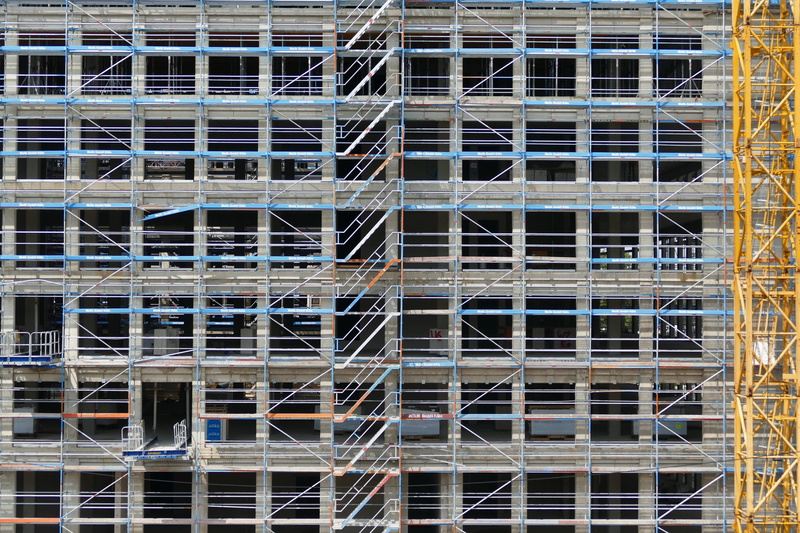 apartment, window, construction, fire escape, craft, site, building, scaffolding, new building, city, house facade, build, day, place, sunlight, architecture