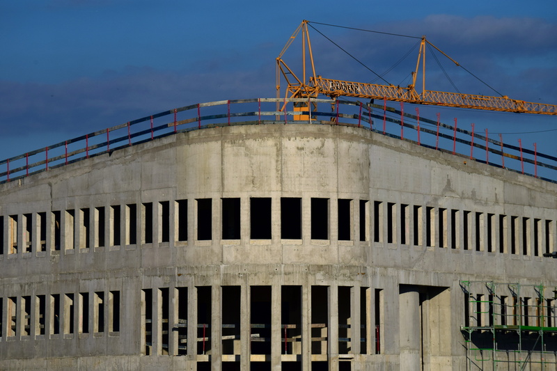 crane, site, construction, mode of transportation, transportation, facade, modern, nature, industry, new building, unshrouded, no people, build, built structure