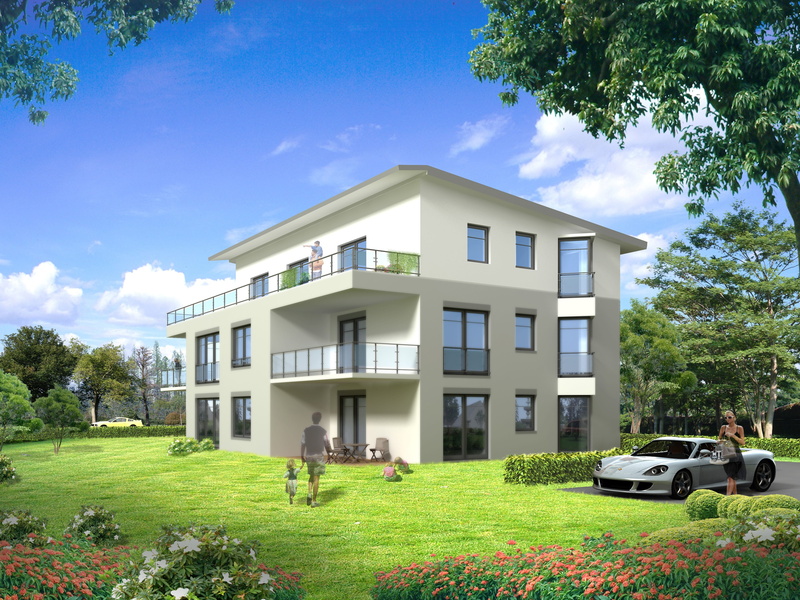 apartment, landscape, plant, tree, visualization, villa, sky, building, mode of transportation, architectural visualization, transportation, no people