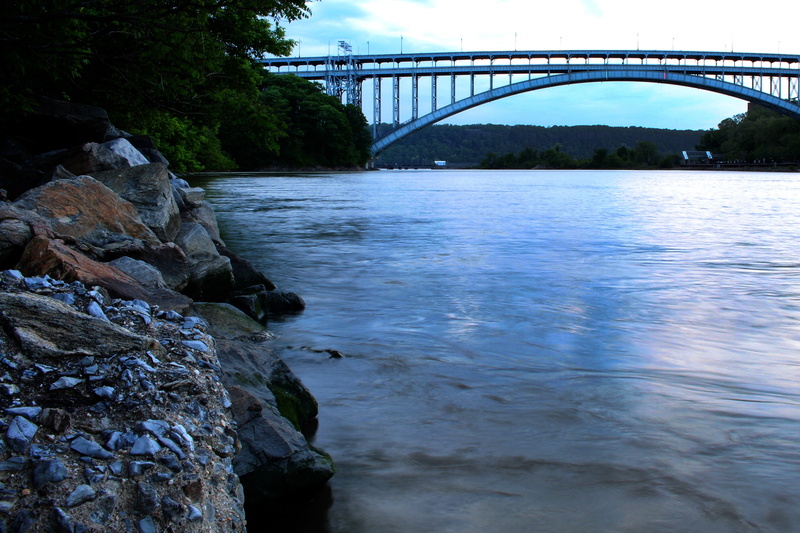 rock - object, manhattan, tree, architecture, long, steel, harlem river, river, rock, water, day, inwood, bridge - man made structure, 4K, connection