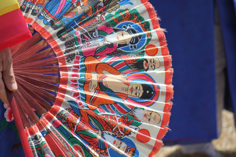amusement park, selective focus, shape, focus on foreground, traditional, multi colored, art and craft, outdoors, korean, close-up, pattern, 5K, day, no people