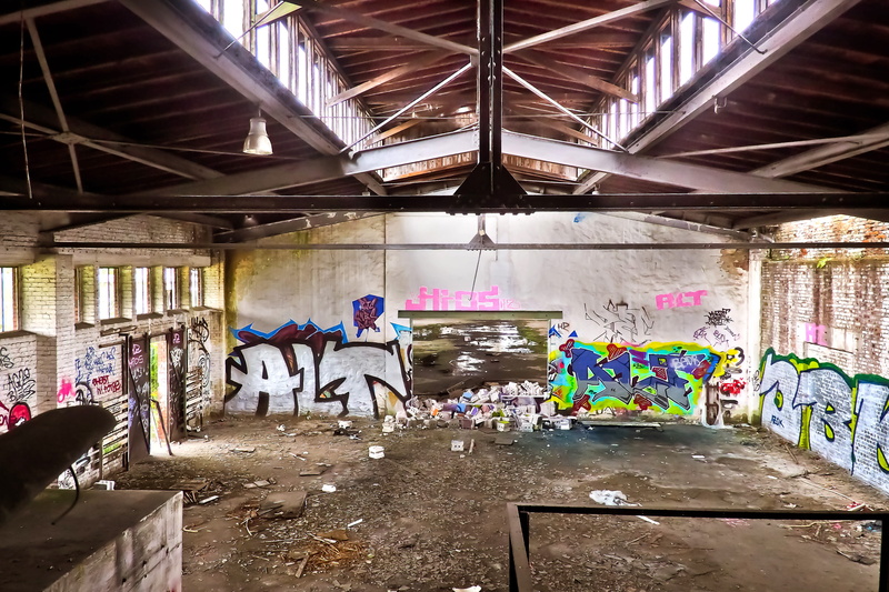 ceiling, railway station, real people, dilapidated, factory, neglected, passed, weird, human representation, only men, adult, male likeness, window, architecture