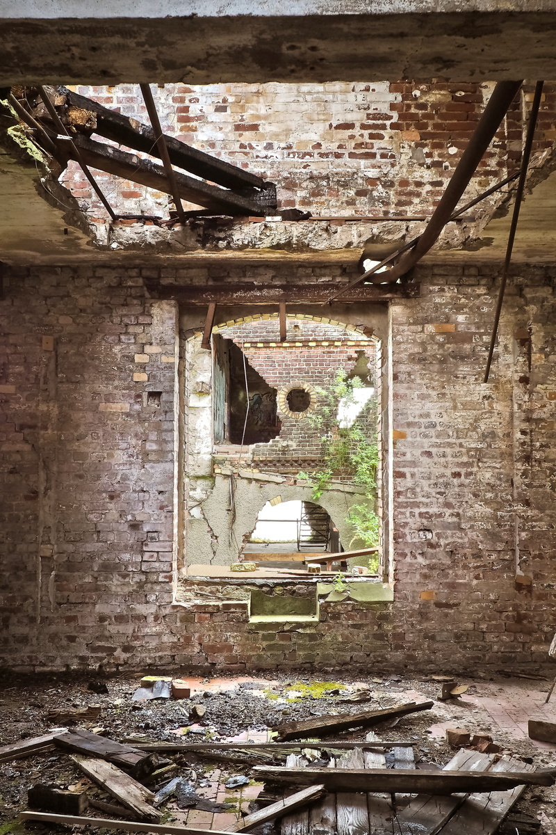 destruction, messy, decay, old, factory building, window, ruined, threatening, gloomy, outlook, building, weird, pforphoto, old factory, brick wall, Lost