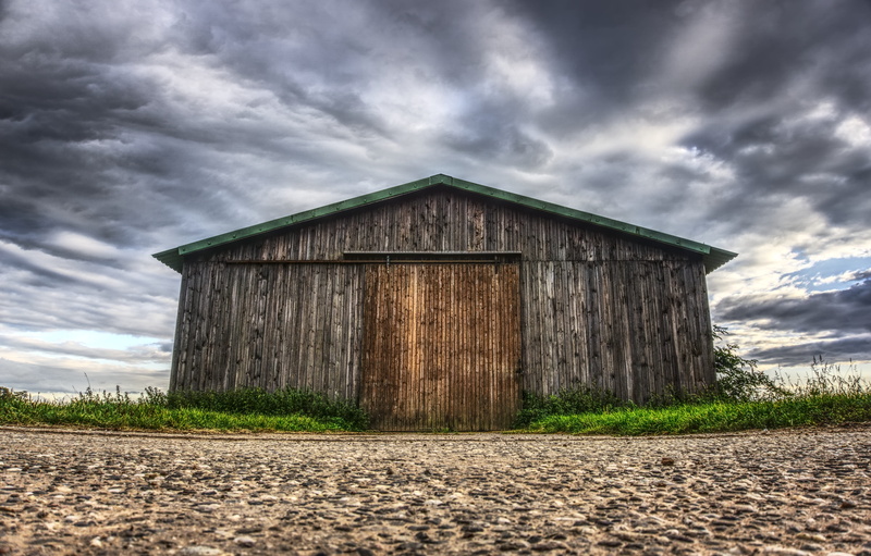 grass, home, overcast, storm, dramatic sky, barn, horizontal, stock, road, shed, cloudy, high dynamic range, building exterior, wood, hall, space, asphalt