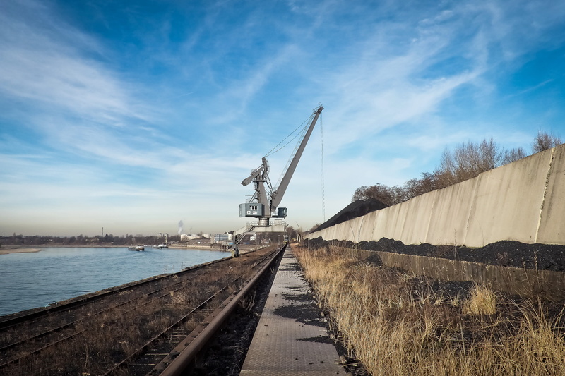 built structure, Crane, rhine, Port, industrial plant, düsseldorf, crane, nature, diminishing perspective, mode of transportation, run down, machinery