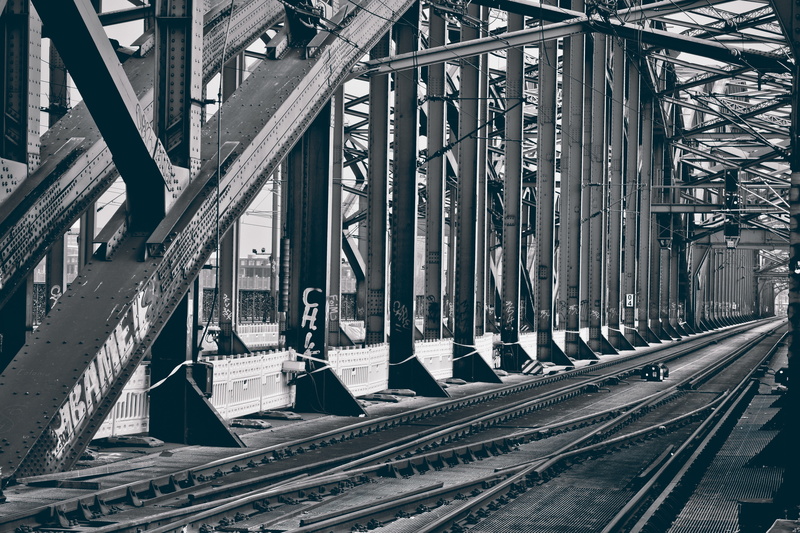 cologne, sw, historically, iron - metal, construction, traffic, nature, mode of transportation, connection, tourist attraction, track, outdoors, bridge
