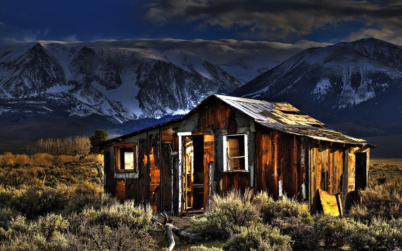 2K, hd, shed, abandon, deserted, nature, mountains