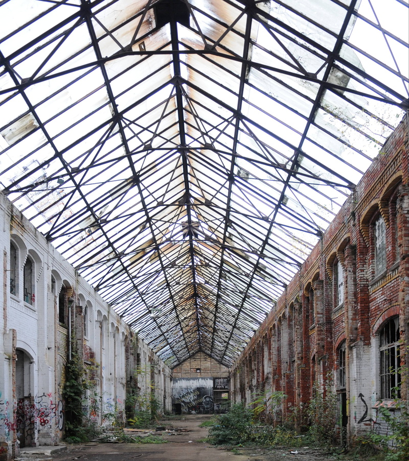run-down, saxony, plagwitz, metal, no people, roof, plant, building, plant nursery, indoors, lapsed, built Structure, ceiling, obsolete, deterioration