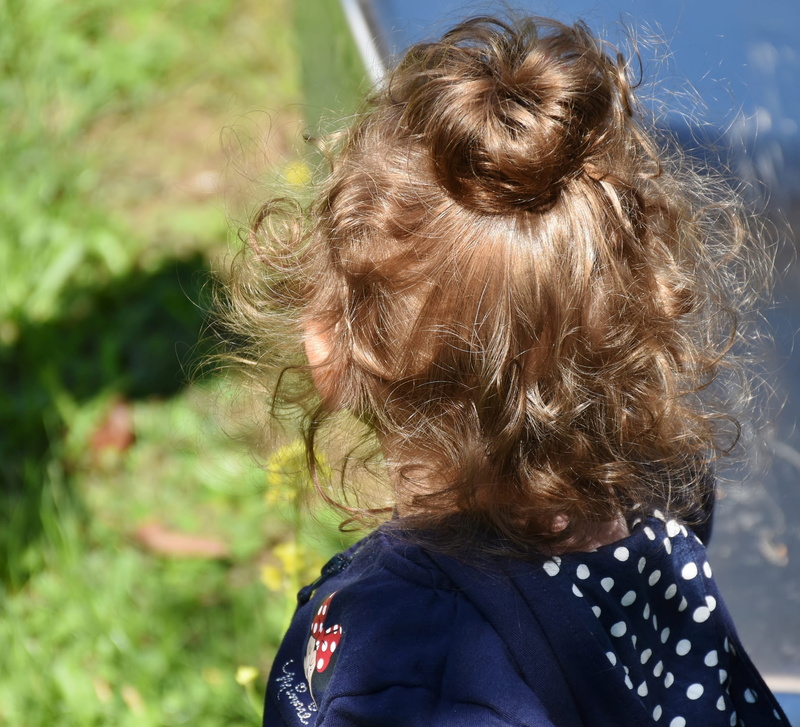 leisure activity, casual clothing, one person, child, slide, portrait, glorious, day, girls, real people, hair, lifestyles, nature, rear view, lure, playground