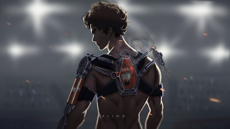 anime, hair, musician, music, hd, one person, standing, women, adult, megalo box, illuminated, clothing, 4K, 4k, waist up, night, technology, arts culture and entertainment