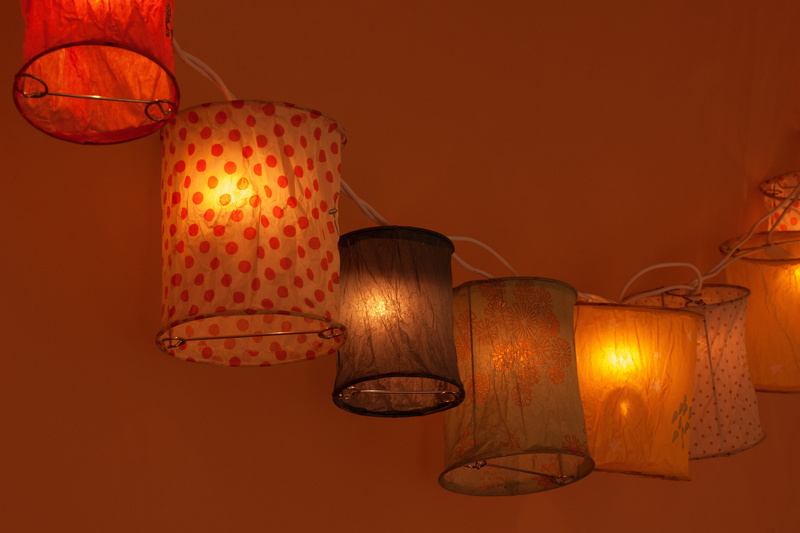electric lamp, lampion, festival, wall - building feature, group of objects, illuminated, colorful, chinese lanterns, celebration, at home, lights, bright