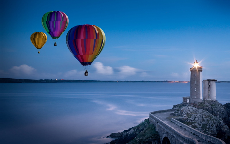 adventure, near, beach, multi colored, dom, leisure, building exterior, nature, mid-air, recreation, dawn, hot, hot-air balloon, flying, scenics - nature