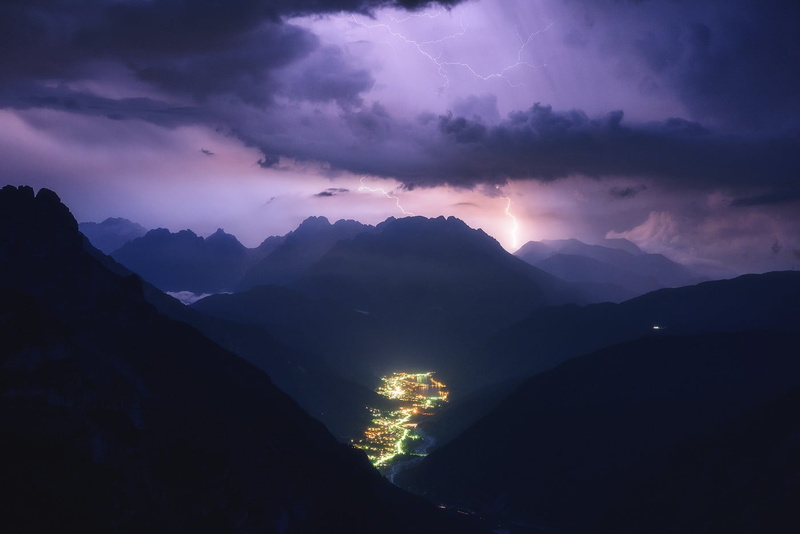awe, mountain, mountain range, star - space, 720P, no people, storm, idyllic, cloud - sky, photography, cloudy, sky, night, majestic, beauty in nature