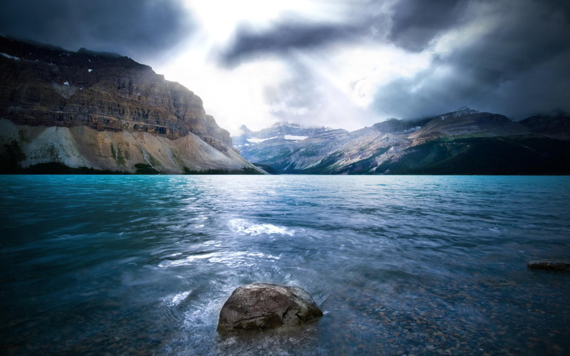 1080P, mountains, meteor, calm, tranquil, water, inevitable, peaceful, 3d and abstract, serene