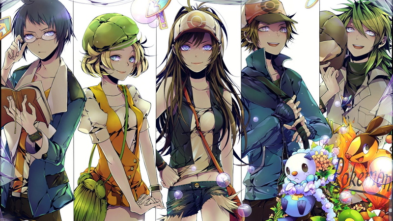 anime, photo, character, Pokémon, Pokemon: Black and White, Oshawott (Pokémon), collage, Tepig (Pokémon), 1080P, five