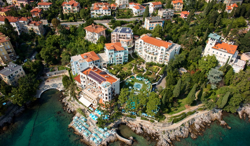 trees, Croatia, road, the view from the top, stones, 2K, home, shore, Opatija