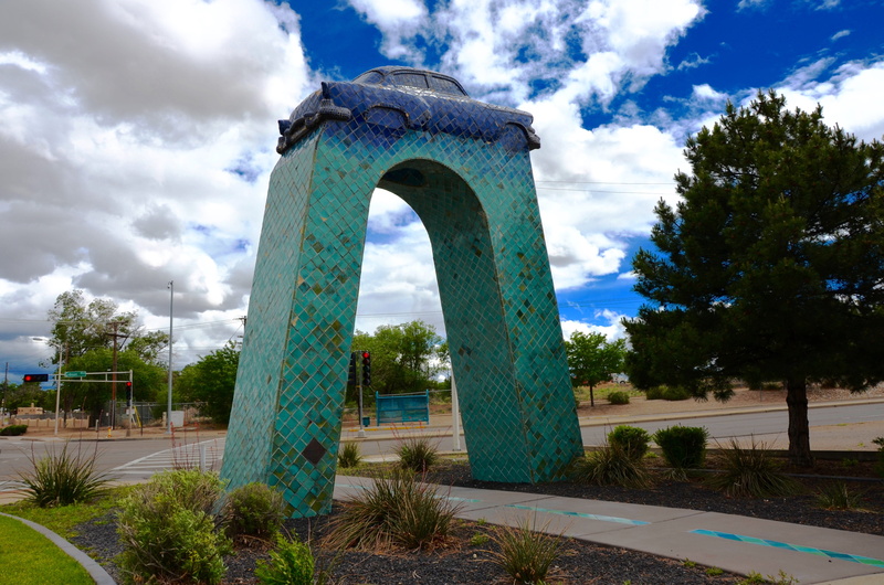 albuquerque, travel, new mexico, geometry, nature, no people, stone, architecture, outdoors, sculpture, built structure, car, teal, day, mosaic, park - man made space