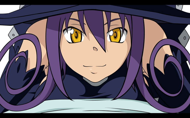 girls, eyes, blair, anime, 1080P, hair, curly, soul, witches, eater, smiling, yellow