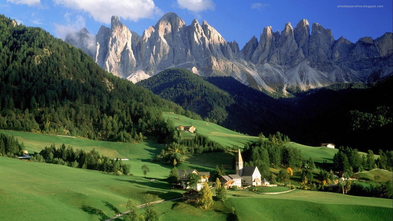 mountains, austria, clocktowers, alps, 1080P, landscapes