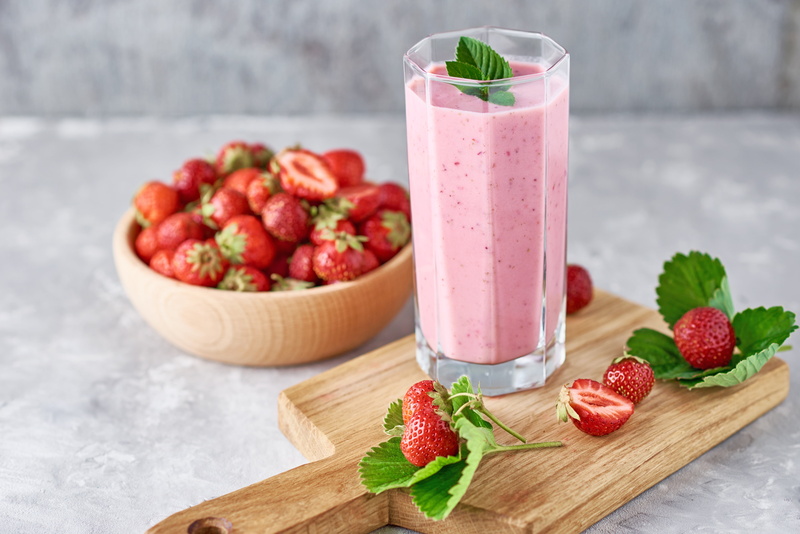 Drink, Milk, Berry, Strawberry, Smoothie, Still Life, 5K, Food, Fruit