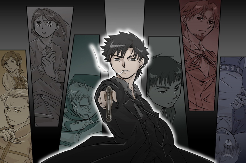 Kariya Matou, Sola-Ui Nuada-Re Sophia-Ri, Tokiomi Tohsaka, drawing - art product, adult, Kayneth El-Melloi Archibald, Shirley, Shirou Emiya, indoors, Kiritsugu Emiya