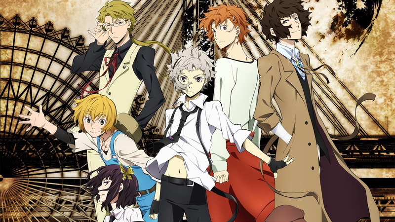 costume, 1080P, bungo stray dogs, mural, three quarter length, built structure, arts culture and entertainment, mask, architecture, standing, representation