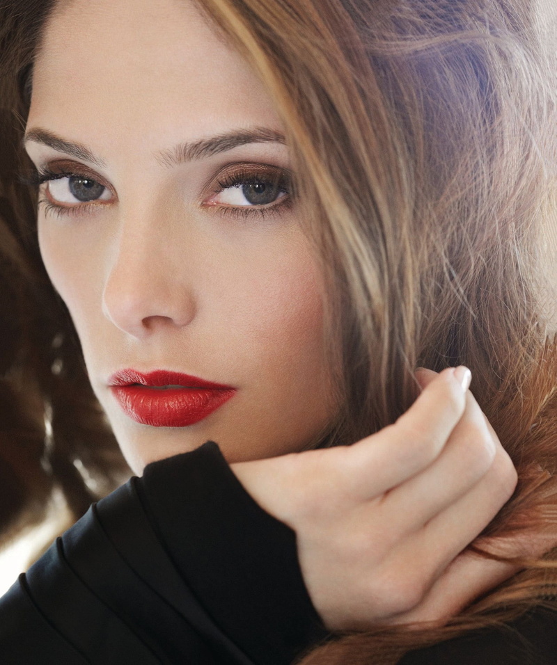 brunette, actress, women, face, lipstick, 1080P, blue eyes, long hair, Ashley Greene