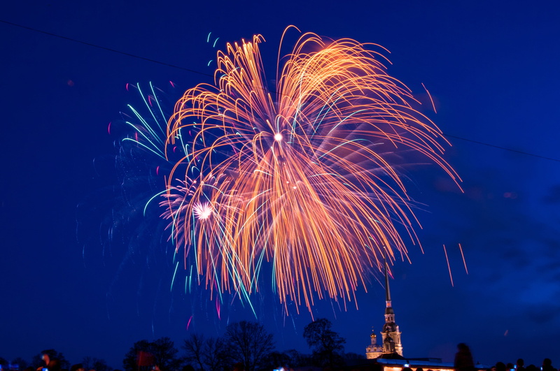 georges ribbon, in the sky, firework - man made object, outdoors, golden fireworks, sparks, arts culture and entertainment, celebration, blurred motion