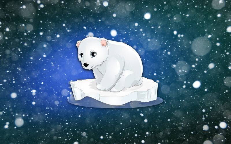 2K, blue, white color, winter, mammal, artwork, still life, toy, nature, no people, animals, polar bears, animal representation, snowing, snow, representation