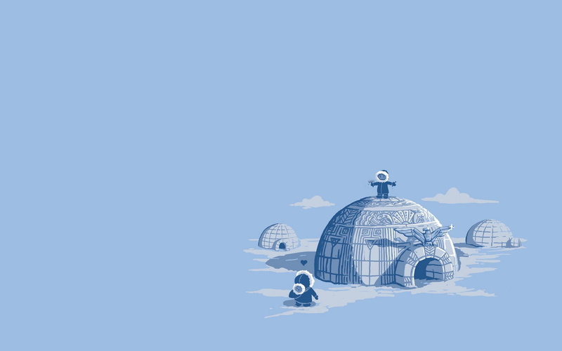 digital art, eskimo, 1920x1200, igloo, white, 1080P