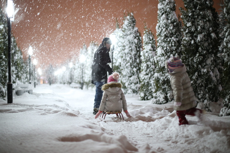 snow angel, two people, child, cold temperature, clothing, snowing, outdoors, blizzard, childhood, day, playing, extreme weather, person, land, females