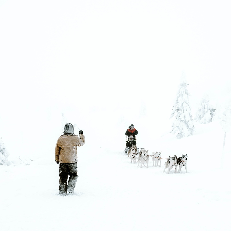 weather, vehicle, wearing, bike, person, rear view, day, men, beauty in nature, piste, jacket, nature, standing, sky, clothing, winter sport, leisure activities