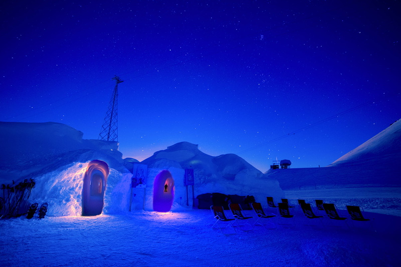 sky, 1080P, landscape, Cold, night, stars, snow, Igloo, photography