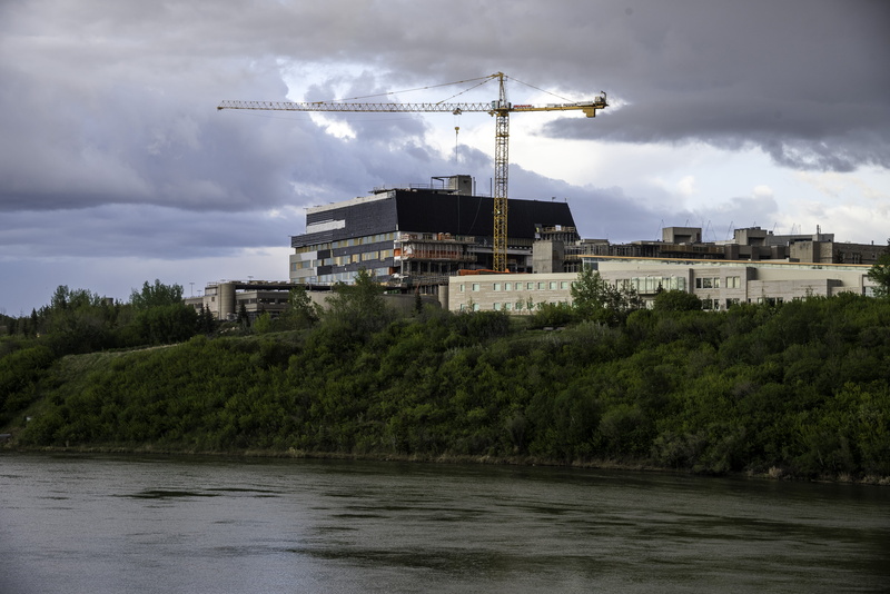 outdoors, Construction, construction equipment, Saskatoon, water, building exterior, cloud - sky, travel Locations, canada, 5K, architecture, building